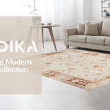 Ultra Soft Area Rug, Non Slip, Stain Resistant, Washable Area Rugs for Living Room, Bedroom, Tranquil Earthy Medallion Influence(Beige)