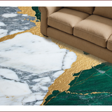 Ultra Soft Area Rug, Non Slip, Stain Resistant, Washable Area Rugs for Living Room, Bedroom, Abstract Gold Grey Bedroom Ultra Soft Area Rug(Green)