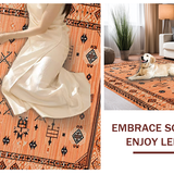Ultra Soft Area Rug, Non Slip, Stain Resistant, Washable Area Rugs for Living Room, Bedroom, Warm Cozy Diamond Arrangement(Orange)