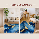 Contemporary Blue Marble Motif(Blue)