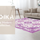 Ultra Soft Area Rug, Non Slip, Stain Resistant, Washable Area Rugs for Living Room, Bedroom, Sophisticated Floral Lattice Texture(White)