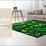 Ultra Soft Area Rug, Non Slip, Stain Resistant, Washable Area Rugs for Living Room, Bedroom, Artistic Ultra-Thin Washable Dining Room Rug(Green)