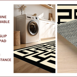 Ultra Soft Area Rug, Non Slip, Stain Resistant, Washable Area Rugs for Living Room, Bedroom, Contemporary Linear Geometric Motif(Beige)