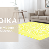 Ultra Soft Area Rug, Non Slip, Stain Resistant, Washable Area Rugs for Living Room, Bedroom, Elegant Diamond Pattern Harmony(Yellow)