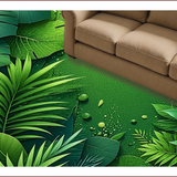 Ultra Soft Area Rug, Non Slip, Stain Resistant, Washable Area Rugs for Living Room, Bedroom, Tropical Palm Leaf(Green)