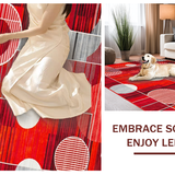Ultra Soft Area Rug, Non Slip, Stain Resistant, Washable Area Rugs for Living Room, Bedroom, Contemporary Colorful Symmetrical Motif(Red)