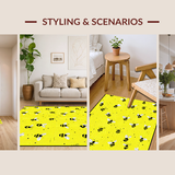 Ultra Soft Area Rug, Non Slip, Stain Resistant, Washable Area Rugs for Living Room, Bedroom, Vibrant Honeycomb Patterned Mat(Yellow)