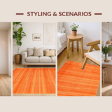 Ultra Soft Area Rug, Non Slip, Stain Resistant, Washable Area Rugs for Living Room, Bedroom, Simple Modern Shag Appeal(Orange)