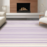 Ultra Soft Area Rug, Non Slip, Stain Resistant, Washable Area Rugs for Living Room, Bedroom, Transitional Warm Tone Stripes(Purple)