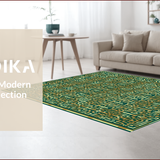Ultra Soft Area Rug, Non Slip, Stain Resistant, Washable Area Rugs for Living Room, Bedroom, Elegant Medusa Gold Motif(Gold)