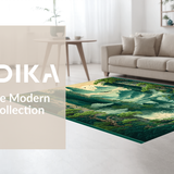 Lively Optical Graphic with Cranes(Green)