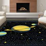 Ultra Soft Area Rug, Non Slip, Stain Resistant, Washable Area Rugs for Living Room, Bedroom, Charming Night Sky Aesthetic(Yellow)