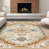 Ultra Soft Area Rug, Non Slip, Stain Resistant, Washable Area Rugs for Living Room, Bedroom, Sophisticated Abstract Earth Tone(Beige)