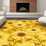 Ultra Soft Area Rug, Non Slip, Stain Resistant, Washable Area Rugs for Living Room, Bedroom, Nature-Inspired Playful Floral Motif(Yellow)