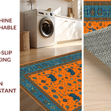 Ultra Soft Area Rug, Non Slip, Stain Resistant, Washable Area Rugs for Living Room, Bedroom, Playful Orange and Blue Fusion(Orange)
