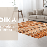 Ultra Soft Area Rug, Non Slip, Stain Resistant, Washable Area Rugs for Living Room, Bedroom, Eclectic Warm Tones Woven Artistry(Orange)