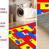 Ultra Soft Area Rug, Non Slip, Stain Resistant, Washable Area Rugs for Living Room, Bedroom, Interactive Seasonal Learning Design(Yellow)