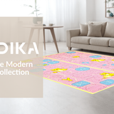 Ultra Soft Area Rug, Non Slip, Stain Resistant, Washable Area Rugs for Living Room, Bedroom, Bright Cheerful Learning Adventure Rug(Pink)