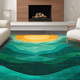 Vibrant Abstract Sun Motif(Blue)