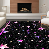 Ultra Soft Area Rug, Non Slip, Stain Resistant, Washable Area Rugs for Living Room, Bedroom, Charming Dreamy Celestial Theme(Black)