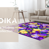 Ultra Soft Area Rug, Non Slip, Stain Resistant, Washable Area Rugs for Living Room, Bedroom, Bright Tiled Seasonal Festivity(Purple)