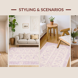 Ultra Soft Area Rug, Non Slip, Stain Resistant, Washable Area Rugs for Living Room, Bedroom, Coquette Bow Area Rug Pastel Lavender Aesthetic Carpet(Purple)