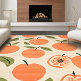 Ultra Soft Area Rug, Non Slip, Stain Resistant, Washable Area Rugs for Living Room, Bedroom, Playful Modern Eclectic Design(Orange)