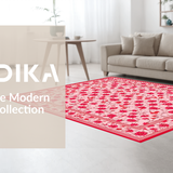 Ultra Soft Area Rug, Non Slip, Stain Resistant, Washable Area Rugs for Living Room, Bedroom, Rustic Floral Watercolor Impression(Pink)