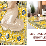 Ultra Soft Area Rug, Non Slip, Stain Resistant, Washable Area Rugs for Living Room, Bedroom, Trendy Floral Textured Visual(Yellow)