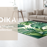 Ultra Soft Area Rug, Non Slip, Stain Resistant, Washable Area Rugs for Living Room, Bedroom, Serene Botanical Illustration Style(Green)