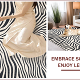 Ultra Soft Area Rug, Non Slip, Stain Resistant, Washable Area Rugs for Living Room, Bedroom, Boho Zebra Runner(Black)