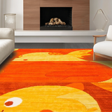 Ultra Soft Area Rug, Non Slip, Stain Resistant, Washable Area Rugs for Living Room, Bedroom, Adorable Bright Animal Design(Orange)