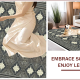 Ultra Soft Area Rug, Non Slip, Stain Resistant, Washable Area Rugs for Living Room, Bedroom, Black Ivory Geometric Living Room Area Rug(Black)