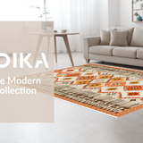 Ultra Soft Area Rug, Non Slip, Stain Resistant, Washable Area Rugs for Living Room, Bedroom, Transitional Colorful Geometric Concept(Beige)