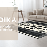 Ultra Soft Area Rug, Non Slip, Stain Resistant, Washable Area Rugs for Living Room, Bedroom, Artistic Abstract Cat Paw Arrangement(Black)