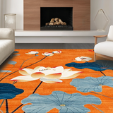 Ultra Soft Area Rug, Non Slip, Stain Resistant, Washable Area Rugs for Living Room, Bedroom, Artistic Multihued Nature Theme(Orange)