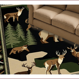 Ultra Soft Area Rug, Non Slip, Stain Resistant, Washable Area Rugs for Living Room, Bedroom, Natural Toned Hunting Scene Motif(Beige)