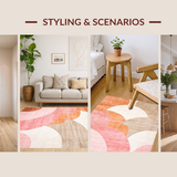 Contemporary Abstract Semi Circle Motif(Beige)