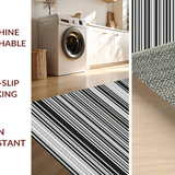 Ultra Soft Area Rug, Non Slip, Stain Resistant, Washable Area Rugs for Living Room, Bedroom, Rustic Minimalist Graphic Pattern(Black)
