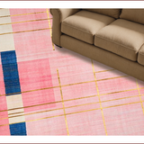 Ultra Soft Area Rug, Non Slip, Stain Resistant, Washable Area Rugs for Living Room, Bedroom, Vivid Abstract Geometric Fusion(Pink)