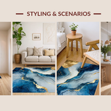 Elegant Curvilinear Blue Tones(Blue)