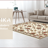 Ultra Soft Area Rug, Non Slip, Stain Resistant, Washable Area Rugs for Living Room, Bedroom, Washable Light Brown Bedroom Floral Area Rug(Beige)