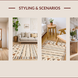 Ultra Soft Area Rug, Non Slip, Stain Resistant, Washable Area Rugs for Living Room, Bedroom, Elegant Beige Abstract Features(Beige)