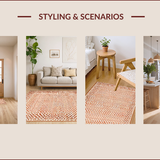 Ultra Soft Area Rug, Non Slip, Stain Resistant, Washable Area Rugs for Living Room, Bedroom, Rustic Earthy Tiled Pattern(Beige)