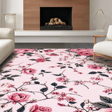 Ultra Soft Area Rug, Non Slip, Stain Resistant, Washable Area Rugs for Living Room, Bedroom, Playful Flower Petal Arrangement(Pink)