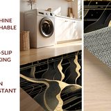 Elegant Black Gold Geometric Waves(Black)