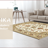 Ultra Soft Area Rug, Non Slip, Stain Resistant, Washable Area Rugs for Living Room, Bedroom, Trendy Nature-Inspired Floral Aesthetic(Beige)