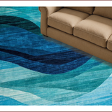 Ultra Soft Area Rug, Non Slip, Stain Resistant, Washable Area Rugs for Living Room, Bedroom, Elegant Textured Modern Aesthetic(Blue)