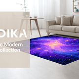Ultra Soft Area Rug, Non Slip, Stain Resistant, Washable Area Rugs for Living Room, Bedroom, Lively Solar System Theme(Purple)