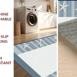 Ultra Soft Area Rug, Non Slip, Stain Resistant, Washable Area Rugs for Living Room, Bedroom, Chic Textured Oceanic Vibes(Blue)
